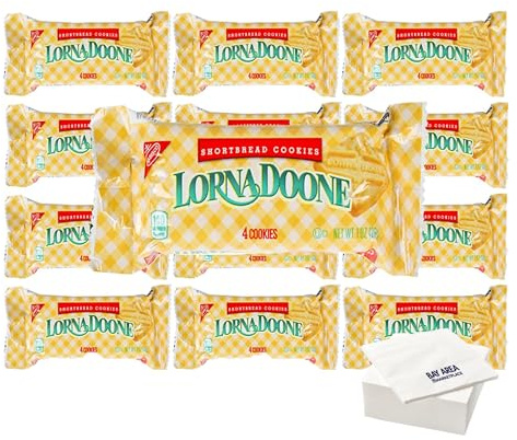 Lorna Doone Shortbread Cookies, 1 Ounce Packages (Pack of 10) with Bay Area Marketplace Napkins