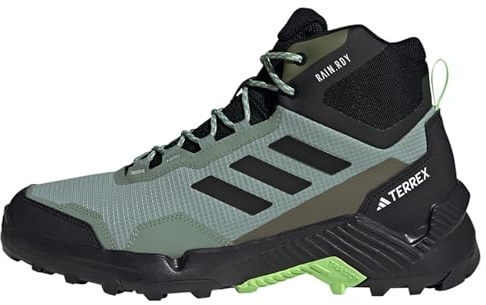 Adidas Herren Eastrail 2.0 Mid RAIN.RDY Waterproof Hiking Shoes, Silver Green/Core Black/Green Spark, 42 2/3 EU