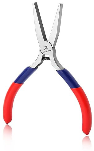 GOLD DEER Mini Flat Nose Pliers with Smooth Jaw Duck Bill Precision Pliers Mini Duck Bill Pliers Wire Bending Straightening Pliers for Jewelry Making Bending Wire and Small Object Gripping