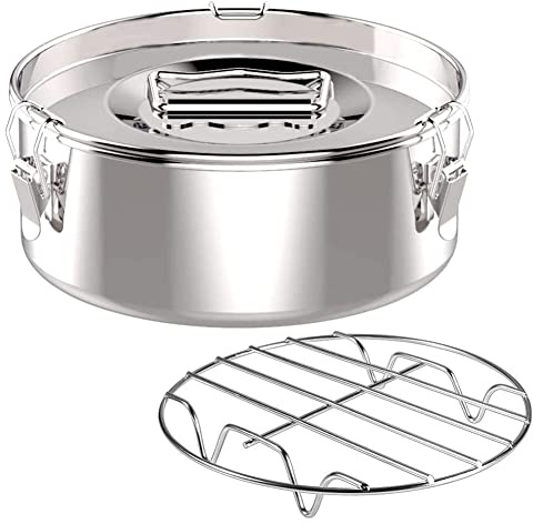 TsoLay Molde para flan de acero inoxidable plateado con tapa, para hacer flan para olla de 6 cuartos de galón