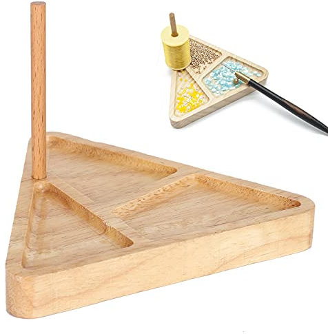 Perlentablett aus Holz, Holzweberei, Perlenwebstuhl-Set, Dreieckiges Perlenbrett Für DIY-Schmuckherstellung, Weben, Massivholz-Webstuhl-Set, Perlenaufbewahrungstablett, Handgefertigtes Strick-Webwerkz