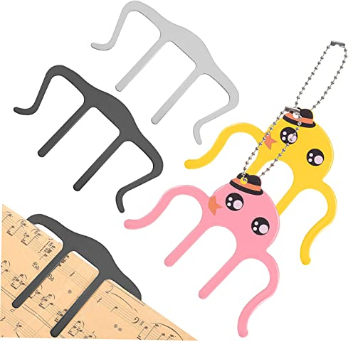 Vaguelly 4 Stück Metall Notenbuch Clips Notenhalter Für Musiknoten Klavierbücher Dokumente Rezepte Fotos Multifunktionale Seitenklemmen Schwarz/silber Und Gelb/rosa