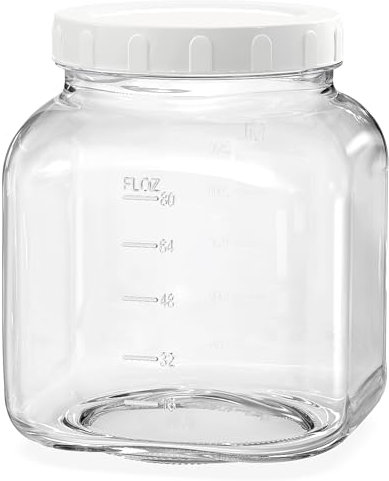 Barattoli di vetro grandi da 2,9 l, con apertura larga, con coperchio ermetico, barattoli in vetro resistente per alimenti, barattoli trasparenti per conservare, fermentare, decapare, conservare