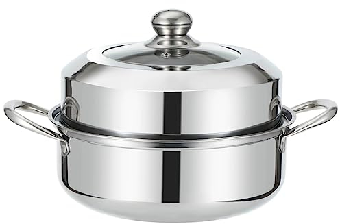 ANSNOW 1 Juego de Vaporizador de Sopa de Doble Capa, Olla de Arroz, Olla Arrocera Aromática, Olla Interior de Repuesto, Vaporizador de Metal, Vaporizador Chino para Verduras, Vaporizador de Doble Ca