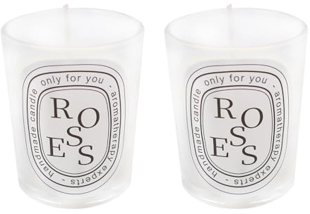 ZONADAH - Juego de 2 velas perfumadas con aroma de rosas de 50 ml, mezcla de cera natural, para mujer, velas de soja natural, para decoración de interiores, larga duración, regalo de compromiso