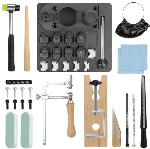 NEEDLENEST Set per la produzione di anelli con cucchiaio, 3 in 1, piegatrice per gioielli, resistente kit di attrezzi per gioielli fai da te