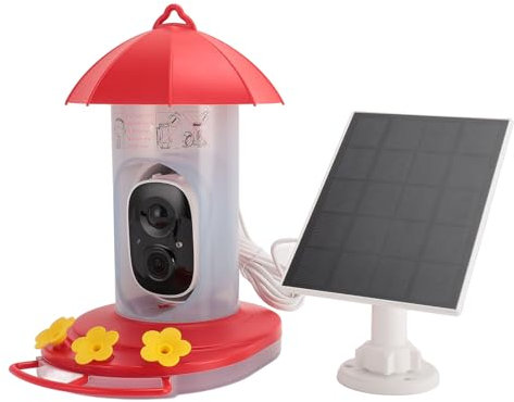 Intelligente Vogelfutterstation mit Kamera, Vogelbeobachtungskamera, Automatische von Vogelvideos und Bewegungserkennung, über 10.000 Vögel Identifizieren, Kabellose Kamera,
