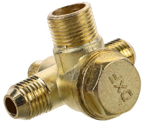 ETHZZLE Air Compressor 4-Way Double Tube Non-Return Valve Copper Check Valve Pneumatic Pressure Safety Control Connector for Compressor Accessories