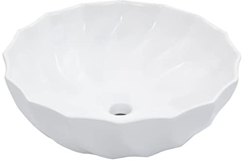 ShGaxin Lavabo, Lavabo sobre Encimera, Lavabo Baño, Muebles De Baño, Mueble Lavabo, 46x17 cm cerámica Blanco