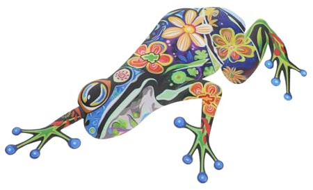 Garneck Frosch Wanddekoration aus Eisen, Orange, Realistisch | Innen und Außen, Dekorativ und Praktisch, Kreative Wandkunst im Froschdesign