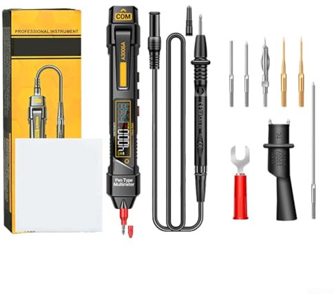 HpLive A3006A Stiftmultimeter Digitales Multimeter, 4000 Counts AC/DC Spannungstester Multifunktionsprüfer mit Zubehör NCV-Funktion Taschenlampe(A3006 Pro)