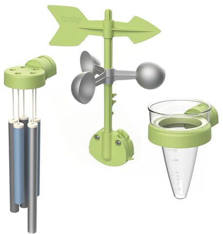 Smoby - Kit Meteo - Campanello, Banderuola, Anemometro e Pluviometro - dai 2 Anni - Prodotto in Francia