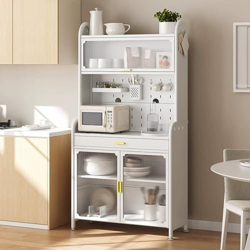 LKPMGOA Küchenschrank mit Arbeitsplatte, Hochschrank Küchenbuffet Buffetschrank, Esszimmerschrank mit Schublade, Einfache Installation(60cm)