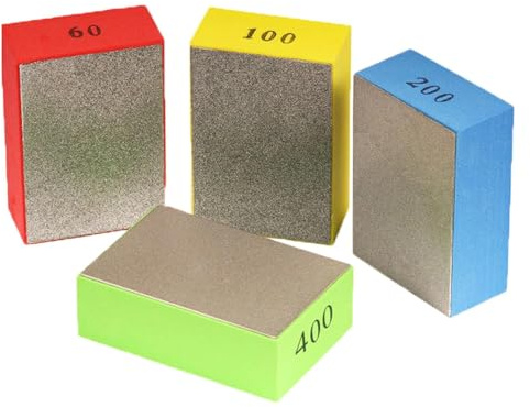 4 Pezzi Blocchi Abrasivi, Tamponi Lucidatura Mano Diamantati, Blocchi Abrasivi Porcellana, Blocchi Tamponi Diamantati, per Levigatura Di Piastrelle Di Vetro In Cemento Ecc (60/100/200/400)