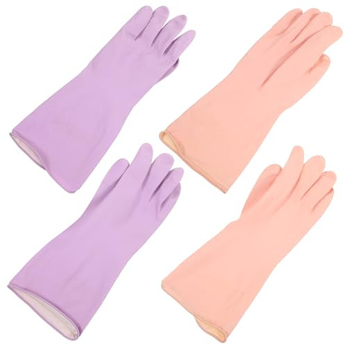 ERINGOGO 2 Paar Geschirrspülhandschuhe, Wiederverwendbare Latex-handschuhe Für Den Haushalt, Latex-geschirrspülhandschuhe