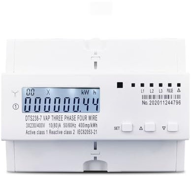 SHMKBDPF Compteur d'énergie sur Rail triphasé 380V 80A avec surtension, sous-Tension, Protection de Limite de Courant, Protecteur de Relais de Surveillance