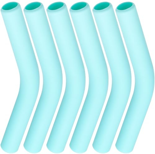 YALOJE 6 punte in silicone per uso alimentare, riutilizzabili, in metallo, coperture in gomma resistente alle temperature, punte di ricambio per cannucce in acciaio inossidabile da 1,5 cm, verde