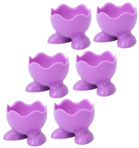 UKCOCO 6Piezas Tazas De Huevo De Silicona para Soporte para Huevos Duros Aptas para Microondas y Hornos Color Aleatorio para Decoración De Pascua y Servir