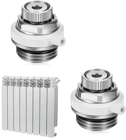 Vanne de purge automatique 2 pièces, purgeur automatique de chauffage 1/2, radiateur purgeur de radiateur pour laiton auto-ventilé, purgeur de radiateur automatique (2)