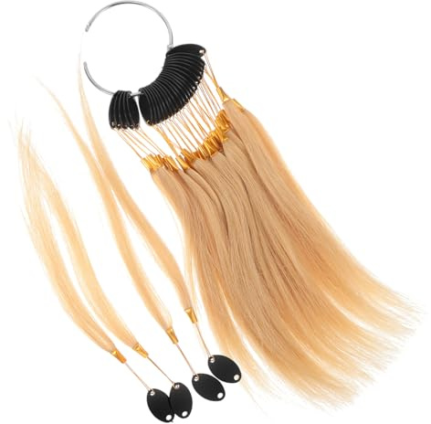 SMASOLO Hair Dyeing Practice Tresses for Dyeing Test Human Hair Strands Buckles Practice at Home Salon
