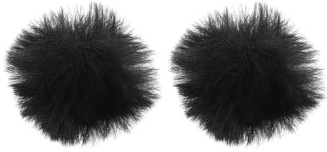 HOUDERCO 2pcs Thickened Plush Cover for Microphone Black Windproof Mic Protectors Replacement for Old or Damaged Cover Suitable for Recording and Bar Use