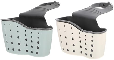 NUOBESTY Soporte 2 Piezas de Almacenamiento para Fregadero de Cocina Triangular de Plástico Azul Fuerte Capacidad y Ahorro de Espacio para Baño y Cocina