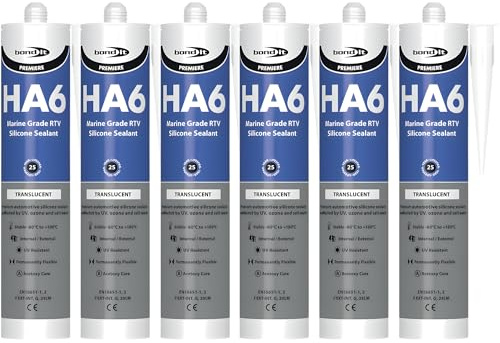 Bond It HA6 Clear Marine Grade Silicone Sealant 310ml (Pack of 6) – Aquarium Safe RTV Sealant for Fish Tanks, Ponds, Glass & Marine Applications