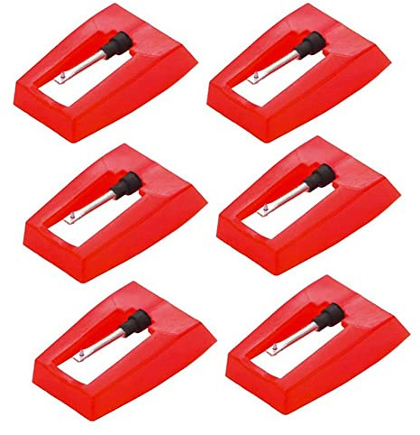 Masslla Pack de 6 agujas tocadiscos, fonógrafo de vinilo LP antiguo, fonógrafo, cabeza piezoeléctrica