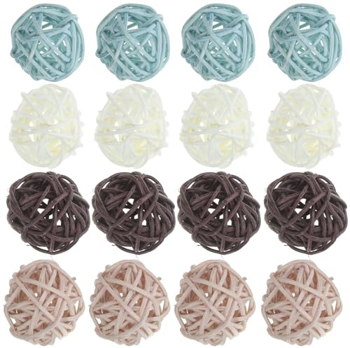 Toyvian Bolas de Ratán Decorativas para Jarrones, 72 Piezas, 3 Cm, Colores, Oscuro y Oscuro, Relleno para Cuencos y Manualidades DIY, Decoración para Hogar y Eventos
