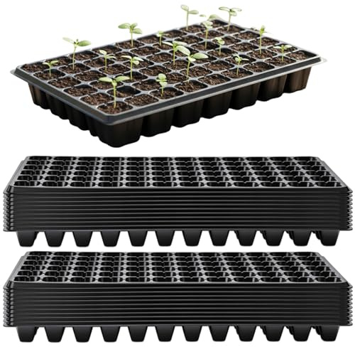 Uanqfegy Bandeja de Inicio de Semillas, 20 Unidades, 72 Celdas, contenedor de germinación de plástico Resistente, extraprofundo, para Invernadero, jardín, Agricultura Urbana