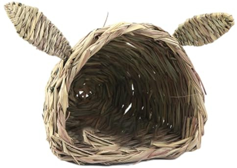 Zambuph Nido de Paja para Conejos, casa de césped Natural, Espacioso Nido de Paja para Conejos, para el Descanso de Mascotas, Hecho de Tejido Natural para