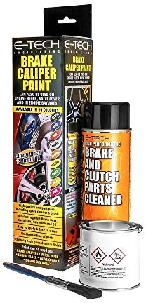 E-Tech YELLOW Brake Calliper Paint Kit More than enough to paint Four Calipers