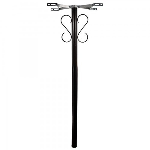 banjado - Universal US Mailbox Standfuß aus Stahl schwarz lackiert 135cm hoch