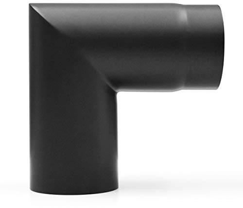 raik Rauchrohrbogen/Ofenrohrbogen 90° zweiteilig Durchmesser 130 mm Stahlblech 2 mm Schwarz SH007-130-sw