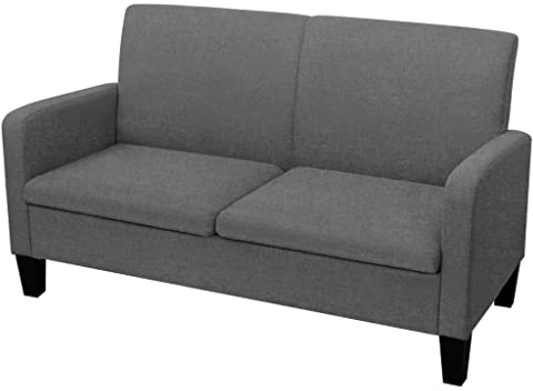 vidaXL Sofa 2-Sitzer Zweisitzer Stoffsofa Polstersofa Loungesofa Sitzmöbel Polstermöbel Designsofa Wohnzimmersofa Dunkelgrau 135x65x76cm
