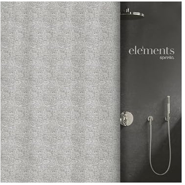 Spirella Kollektion Ilo, Duschvorhang Textil 180 x 200, 100% Polyester, Grau