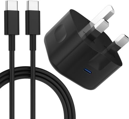 For Google Pixel 11/11 Pro/XL/Fold Charger, Google Pixel 10a / 10 / Pro/XL/Fold / 9a / 9/8 / 7/6 / 5 / 8a / 7a / 6a / 5a / 4A / 3A, 20W USB-C Charger (Plug + Cable) (BLACK)