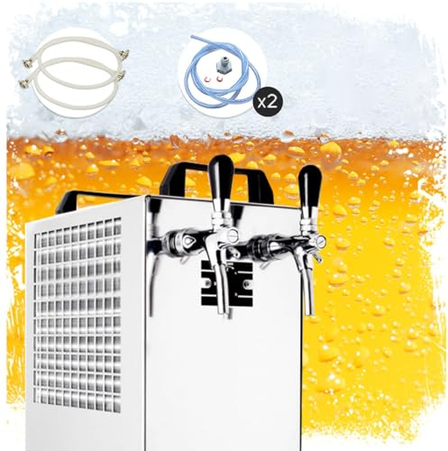 Ensemble Complet Tireuse a Biere avec Pompe à Membrane Kontakt 40/K Machine a Biere, Pompe a Biere 2 Lignes, 50 litres/h, Professionnelle, tête de Robinet - NC Adaptateur, sans