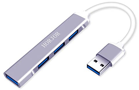 HORJOR Hub 4 In 1 Adattatore Multiporta Con 1 Porta USB 3.0 e 3 Porte 2.0, Sdoppiatore Dongle per MacBook Pro/Air, Laptop, iMac, iPad, Galaxy, Tastiera, Topo