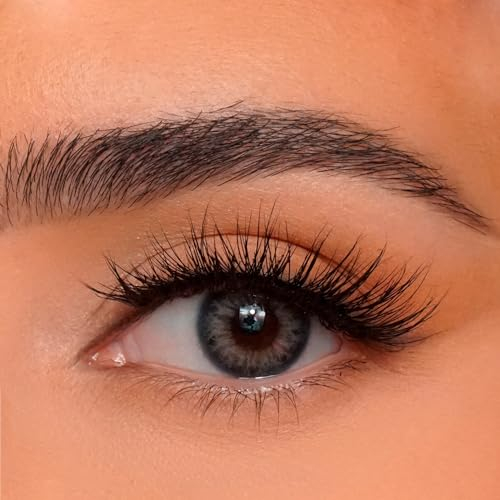 BeautyU ® – Natural Color Lenses (Weiche farbige Kontaktlinsen ohne Stärke) inkl. Kontaktlinsenbehälter & Pinzette I 1 Paar Kontaktlinsen weich (2 Stück) (Misty Blue)