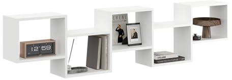 KUBUTKU - Mensola da parete 44x185x18, design moderno, sospesa, per soggiorno, camera da letto, ufficio e cucina (Bianco)