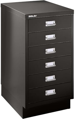BISLEY | MultiDrawer™ 39er Serie | Mit Sockel, DIN A3, 6 Schubladen, schwarz