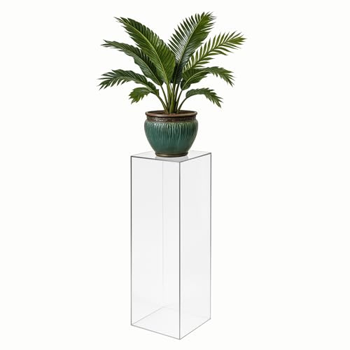 StarK Dekosäule aus klarem Arcylglass, Blumenständer (L = 30x30x90cm Hoch) Blumensäule,Pflanzenständer [belastbar bis 30kg]