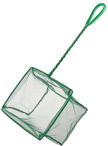 Pawfly 10-25 cm Aquarium Fischkescher mit geflochtenem Metallgriff Kleiner quadratischer Kescher