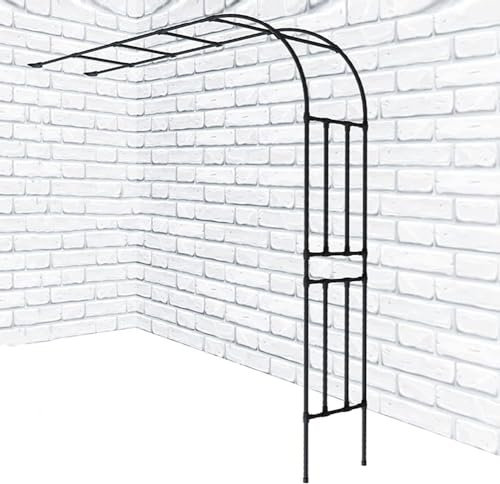 MISKYN Rosenbogen Halbbogen,Wetterfest Gartenbogen Gartenlaube,Pergola Rankhilfe Rankgitter Torbogen Für Kletterpflanzen,Halb-Rosenbogen Für Innen/Außen/Gartenrasen/Hochzeit,Weiß,240 * 240cm