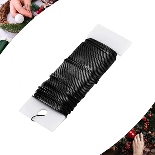 Schwarz Basteldraht Dünn Metalldrähte für Floristendraht,Schmuckdraht für Schmuckherstellung Dekorieren Basteln,Schmuck Häkeldraht Blumen Sträuße Weihnachtsdeko,für Halsketten,Gartenbau