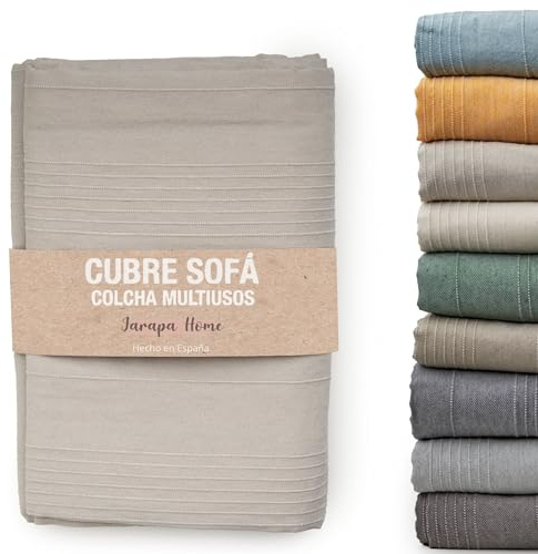 Täcke och mångsidig filt för soffor, beige-vita täcken. Mångsidig pläd, soffskydd, resistent och högkvalitativt tyg. Moderna överkast 150, 135,90 (beige, 230 x 280 cm)