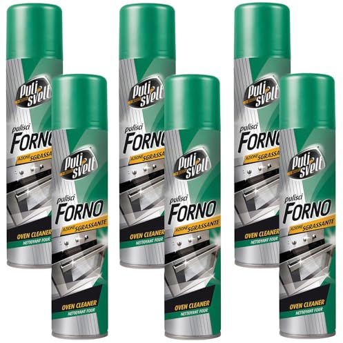 Virsus 6 Pulitori per Forno e Fornelli Spray 450, Capacità 300ml, Detergente Schiuma Attiva ad Azione Sgrassante, Rimozione Rapida ed Efficace di Incrostazione e Residui