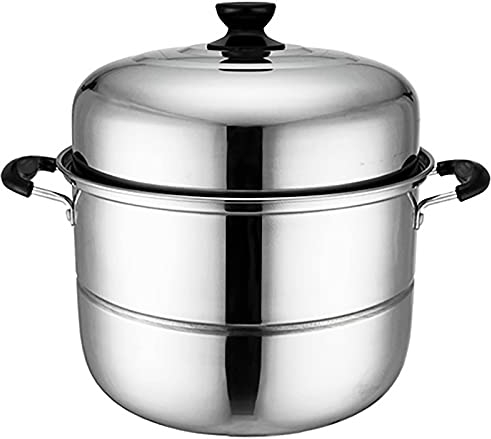 GLJTUO Steamer Pot/Stockpot Stainless Steel Extra-Thick, Extra-High, Steamer, Large Steamer, Extra-High, Extra-Large (28Cm)