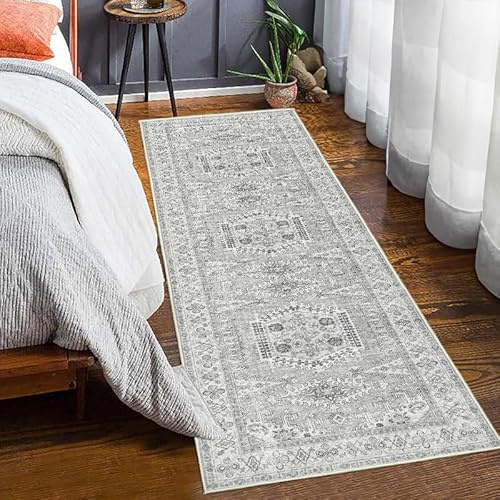 Generisch Vintage Läufer Flur Teppich Boho Orientalischer Rugs Schlafzimmer Bettvorleger Weiche rutschfest Waschbarer Langer Läufer Kurzflor Teppich Küchenläufer Für Waschküche 50x160cm